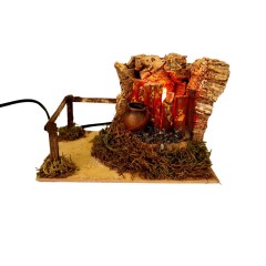 Fuoco per Presepe con Pentola Lampada Fiamma 15x10 cm 11638A