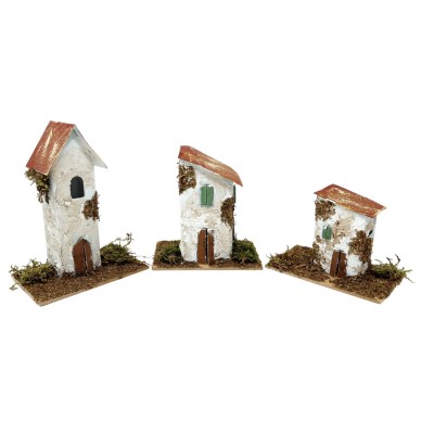 Gruppo 6 Casette cm 10x6x7 per Presepe 11992