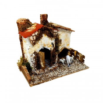 Casolare con Pecore per Presepe 20x16 cm 115154