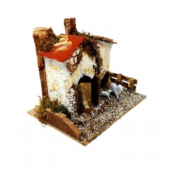 Casolare con Pecore per Presepe 20x16 cm 115154