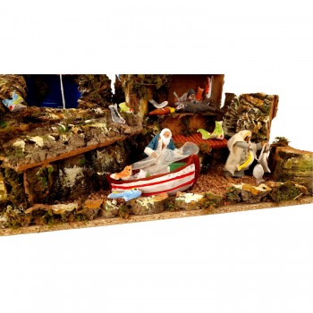 Scena per Presepe con 4 Movimenti I Pescatori 60x40 cm