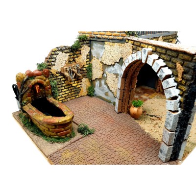 Casolare Componibile con Arco e Fontana 55x35x34 cm