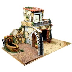 Casolare Componibile con Arco e Fontana 55x35x34 cm