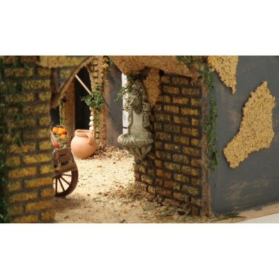 Scena Presepe Componibile Il Mercato 55x35x30 cm