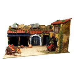 Scena Presepe Componibile Il Mercato 55x35x30 cm