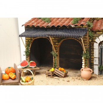 Scena Presepe Componibile Il Mercato 55x35x30 cm