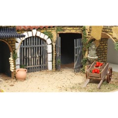 Scena Presepe Componibile Il Mercato 55x35x30 cm