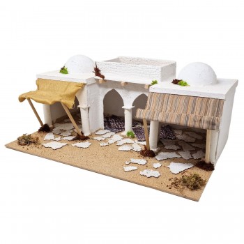 Scena Stile Arabo per Presepe Componibile Il Mercato 55x35x24 cm