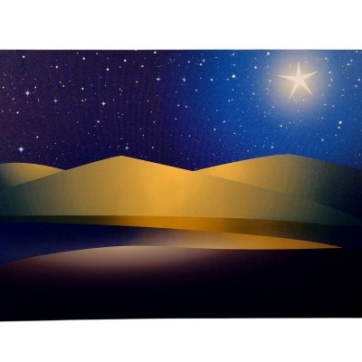 Fondale Presepe Deserto con Cielo Stellato Illuminato 66701