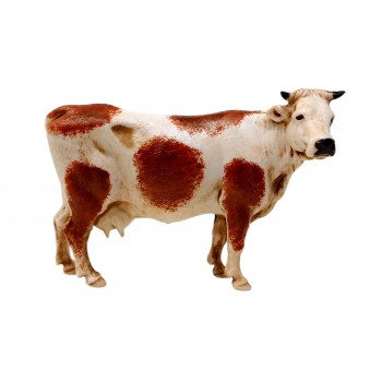 Mucca Pezzata Bianca e Marrone 10 cm Presepe SM1041P