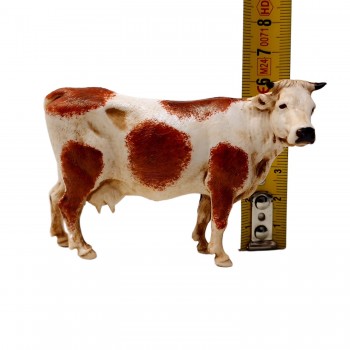 Mucca Pezzata Bianca e Marrone 10 cm Presepe SM1041P