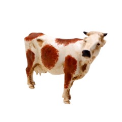 Mucca Pezzata Bianca e Marrone 10 cm Presepe SM1041P