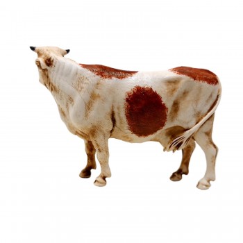 Mucca Pezzata Bianca e Marrone 10 cm Presepe SM1041P