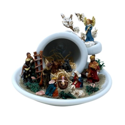 Miniatura di Presepe in Tazzina 12x7 cm 79253