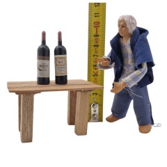 Set 2 Bottiglie di Vino in Miniatura per Presepe 12054