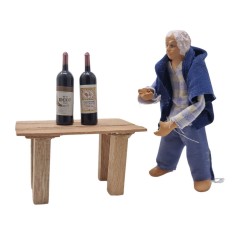 Set 2 Bottiglie di Vino in Miniatura per Presepe 12054