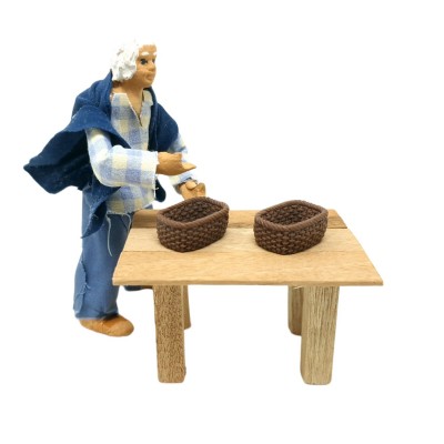 Set 2 Cestini Marroni in Miniatura per Presepe 12065