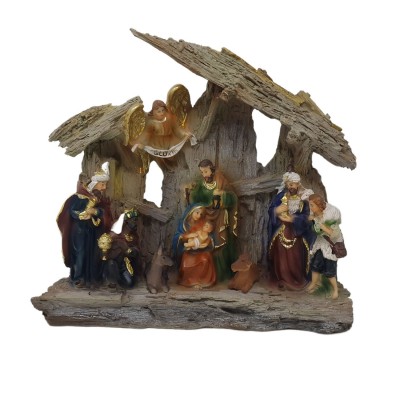 Grotta con Natività in Resina 22x5x20 cm con Luce Led 12111