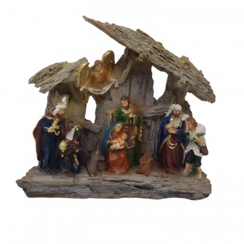 Grotta con Natività in Resina 22x5x20 cm con Luce Led 12111