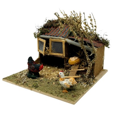 Pollaio in Miniatura per Presepe 17x17 cm