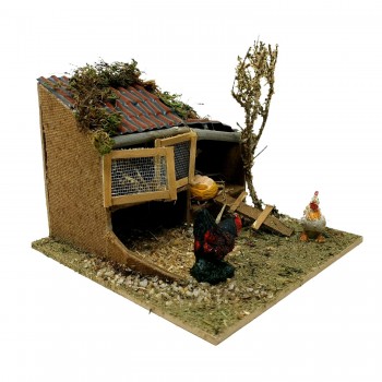 Pollaio in Miniatura per Presepe 17x17 cm