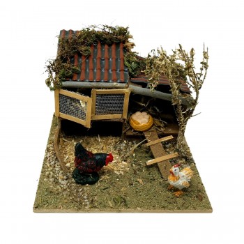 Pollaio in Miniatura per Presepe 17x17 cm