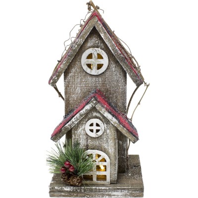 Casetta di Natale 29 cm Decorazione Natalizia con 10 Luci a Batteria 47443