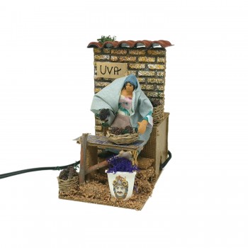 Pastore per Presepe in Movimento 14 x 9 cm Venditrice Uva