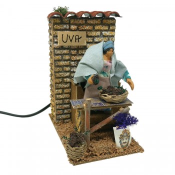 Pastore per Presepe in Movimento 14 x 9 cm Venditrice Uva