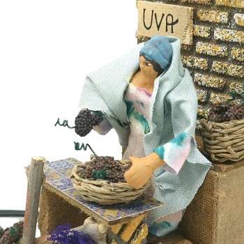 Pastore per Presepe in Movimento 14 x 9 cm Venditrice Uva