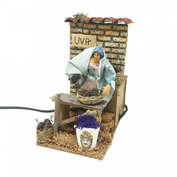 Pastore per Presepe in Movimento 14 x 9 cm Venditrice Uva