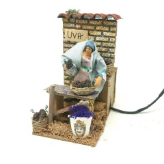 Pastore per Presepe in Movimento 14 x 9 cm Venditrice Uva