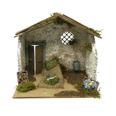 Bottega Pescivendolo Scena per Presepe 20x14 cm 11661