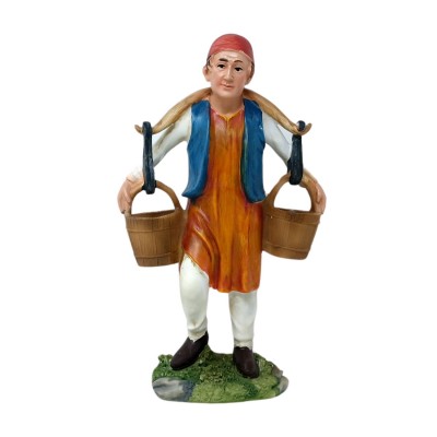 Statua per Presepe Personaggio in Resina Uomo con Secchi 30 cm