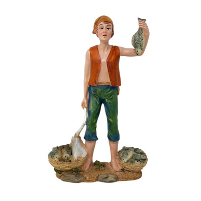 Statua per Presepe Venditore di Pesce 30 cm