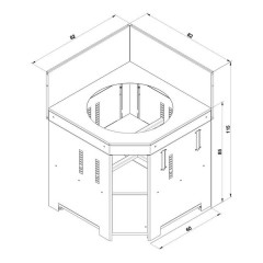 Modulo Angolare per Kamado M/L Nero e Inox