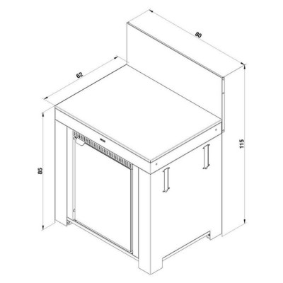 Modulo Frigo 75L Acciaio Inox e Nero