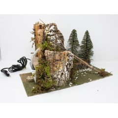 Fontana con Alberi per Presepe con Motorino per Acqua 38X19 cm 2072