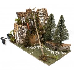 Fontana con Alberi per Presepe con Motorino per Acqua 38X19 cm 2072