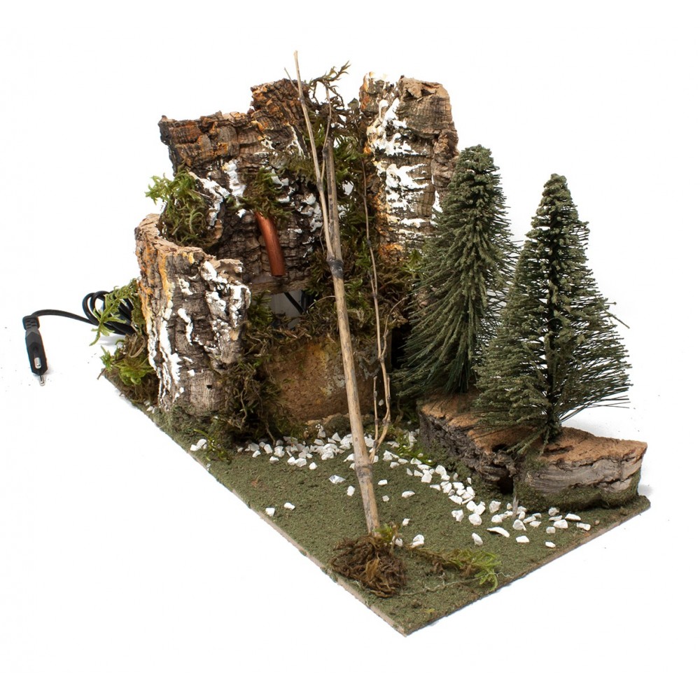 Fontana Per Il Presepe.Fontana Con Alberi Per Presepe Con Motorino Per Acqua 2072 Ivostore