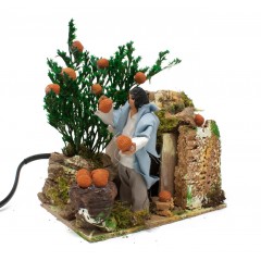 Pastore per Presepe in Movimento 14x9 cm Raccoglitore di Arance 79050