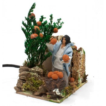 Pastore per Presepe in Movimento 14x9 cm Raccoglitore di Arance 79050