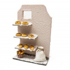 Parete decorativa in miniatura con pagnotte di pane