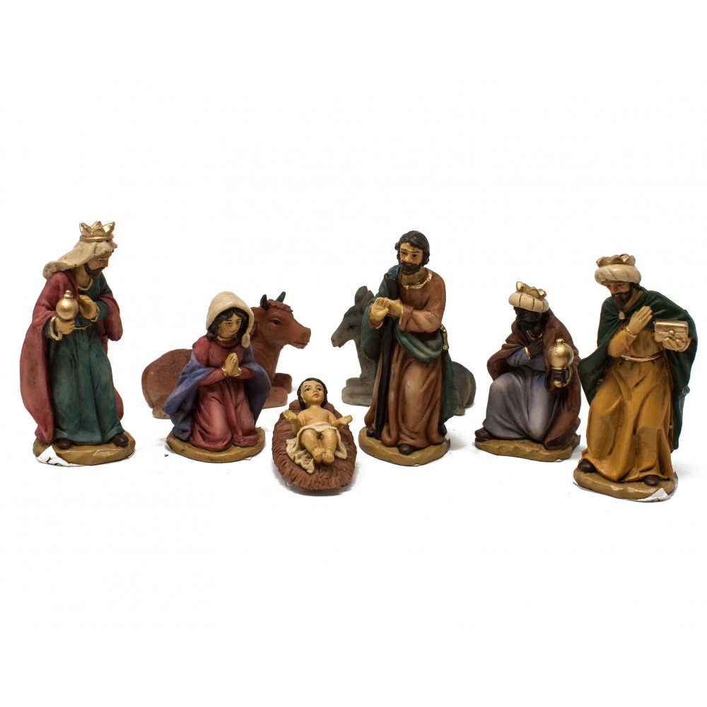 Natività in Resina Completa 9 cm Set 8 Pezzi