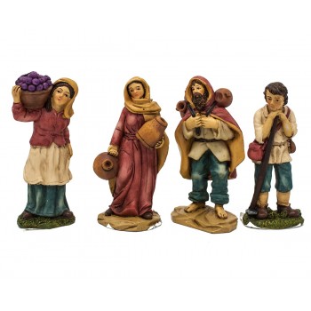 set da 12 pastori per presepe assortiti da 9 cm