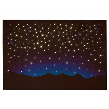 Cielo Stellato con Montagne Luminoso Pannello 60x40 cm con Fibra Ottica LED - 10758