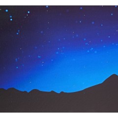 Cielo Stellato con Montagne Luminoso Pannello 60x40 cm con Fibra Ottica LED - 10758