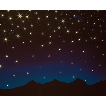 Cielo Stellato con Montagne Luminoso Pannello 60x40 cm con Fibra Ottica LED - 10758