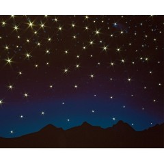 Cielo Stellato con Montagne Luminoso Pannello 60x40 cm con Fibra Ottica LED - 10758