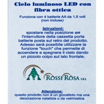 Cielo Stellato con Montagne Luminoso Pannello 60x40 cm con Fibra Ottica LED - 10758